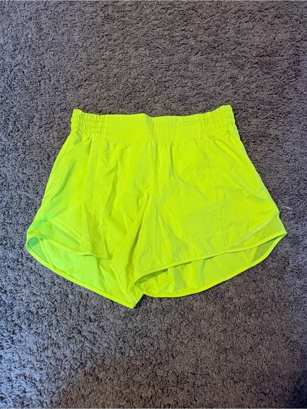 lululemon athletica Neon Yellow Athletic Running Shorts